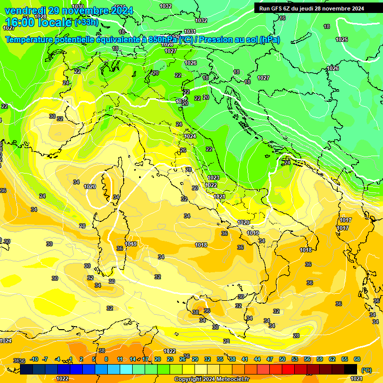 Modele GFS - Carte prvisions 