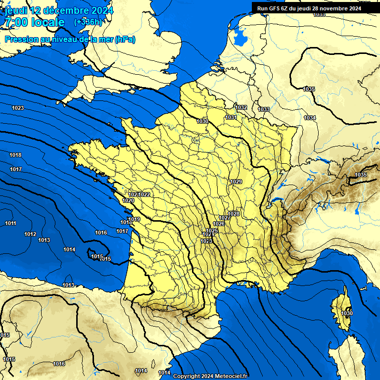 Modele GFS - Carte prvisions 