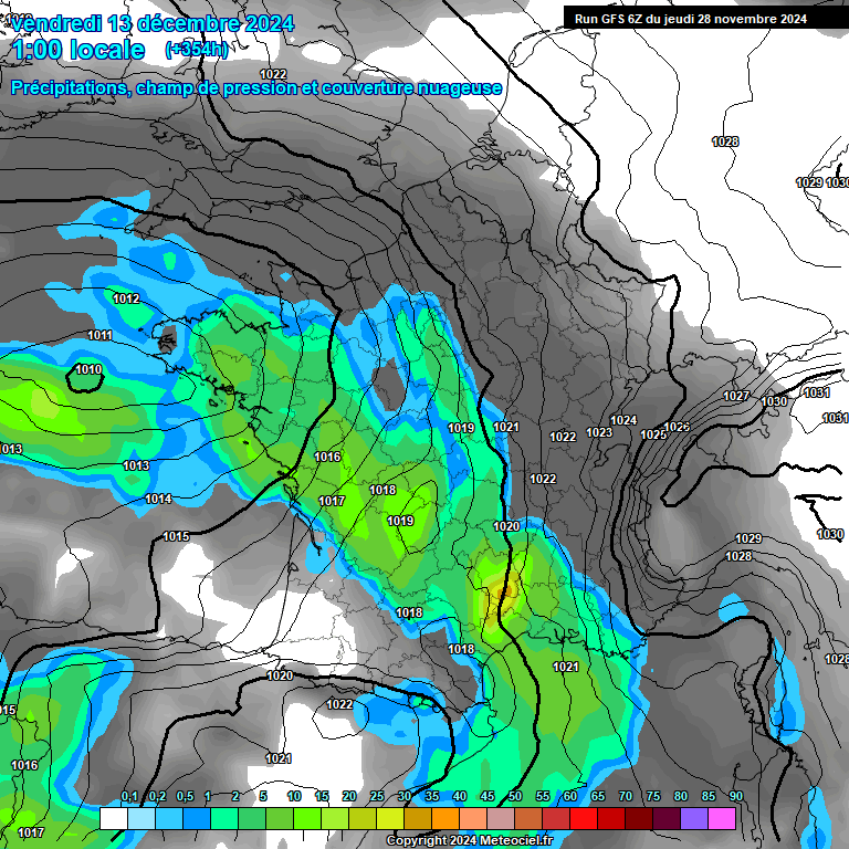 Modele GFS - Carte prvisions 