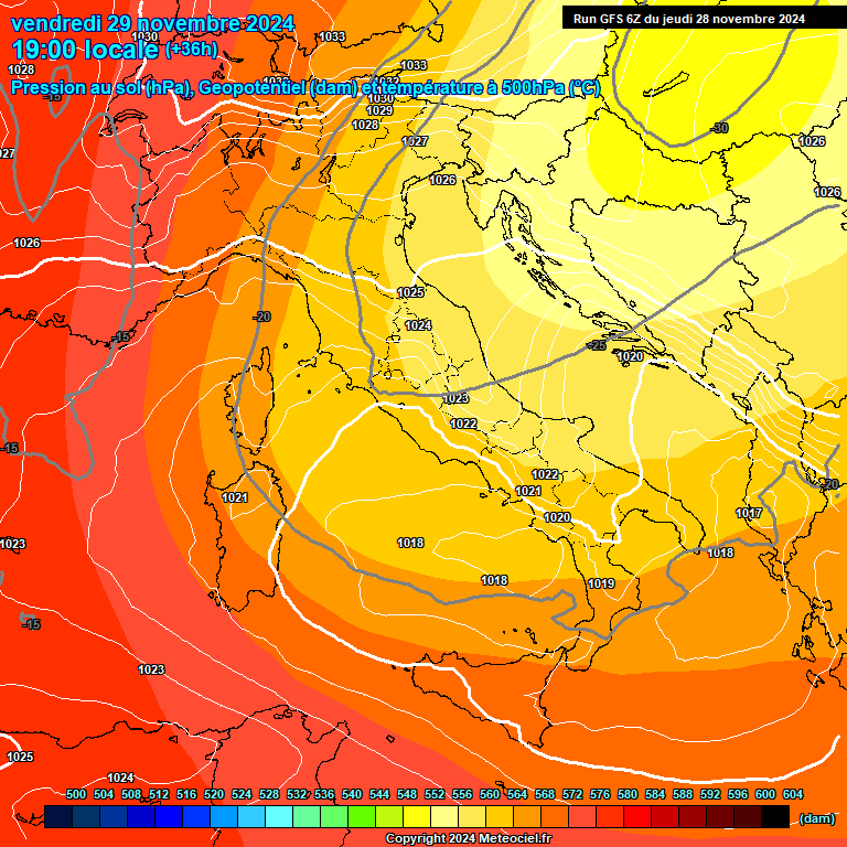 Modele GFS - Carte prvisions 