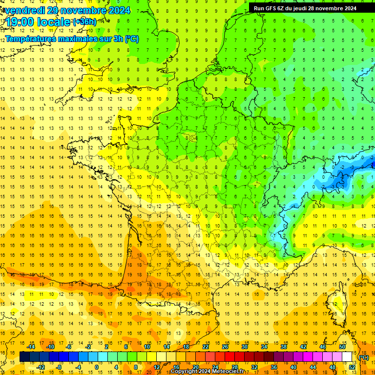 Modele GFS - Carte prvisions 