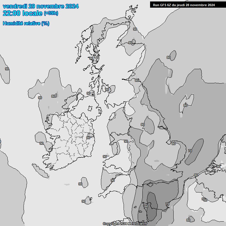 Modele GFS - Carte prvisions 