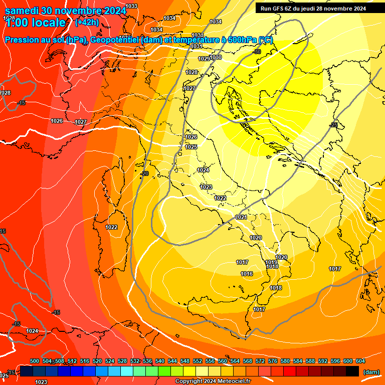 Modele GFS - Carte prvisions 