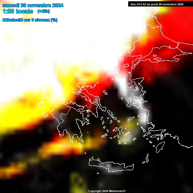 Modele GFS - Carte prvisions 