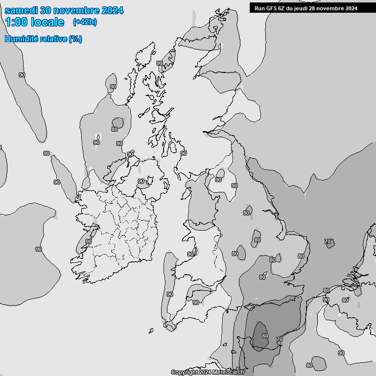 Modele GFS - Carte prvisions 