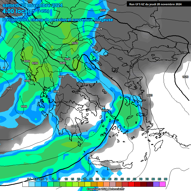 Modele GFS - Carte prvisions 