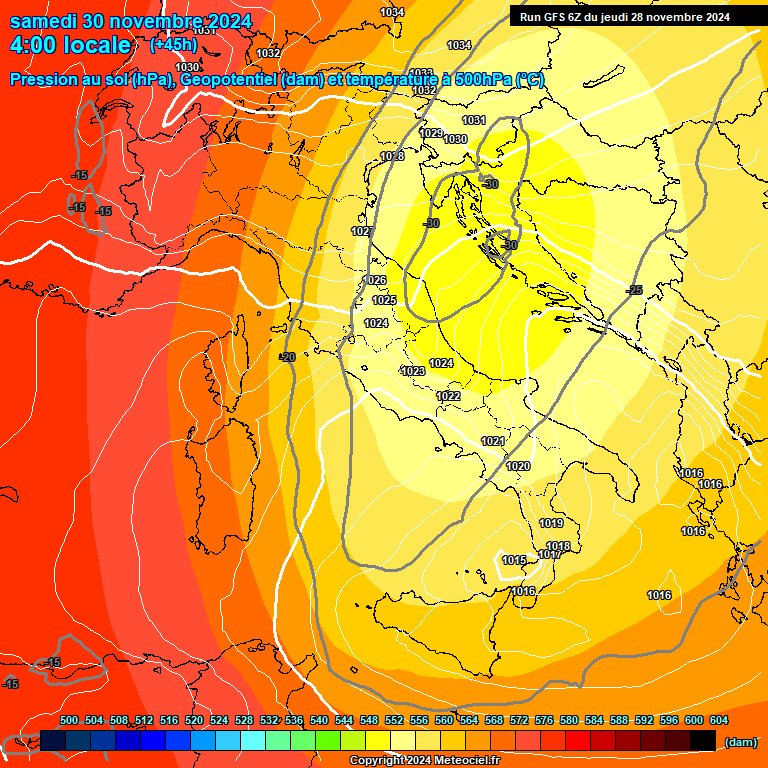 Modele GFS - Carte prvisions 