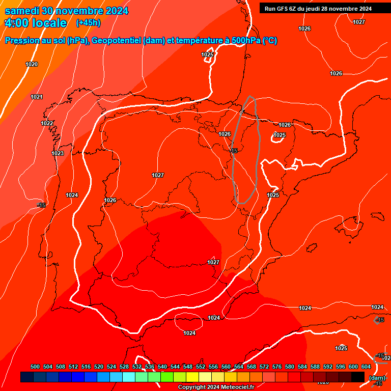 Modele GFS - Carte prvisions 