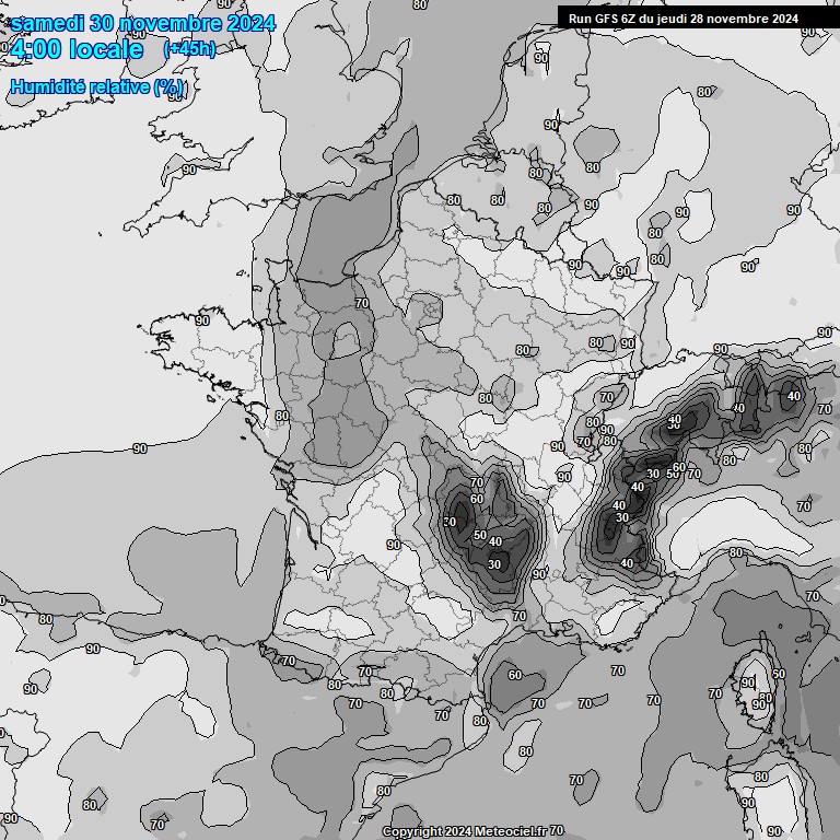 Modele GFS - Carte prvisions 