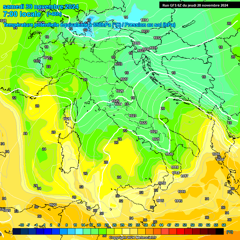 Modele GFS - Carte prvisions 