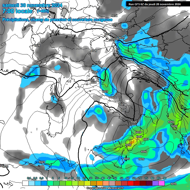 Modele GFS - Carte prvisions 