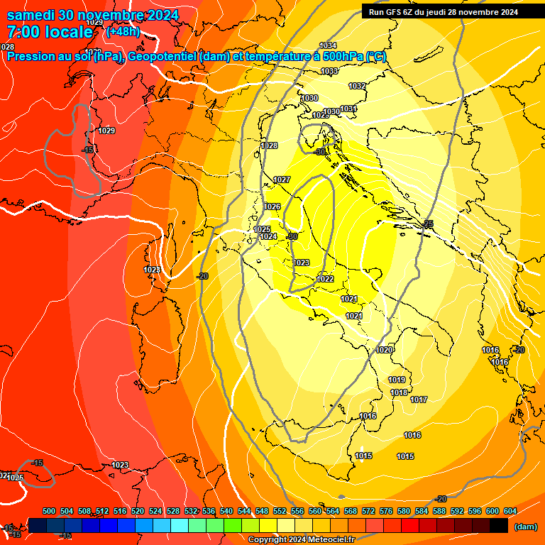 Modele GFS - Carte prvisions 