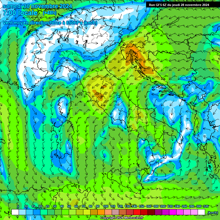 Modele GFS - Carte prvisions 