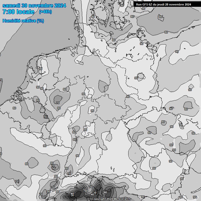 Modele GFS - Carte prvisions 