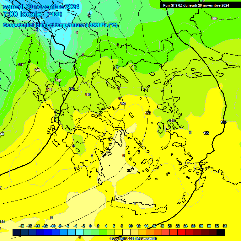 Modele GFS - Carte prvisions 