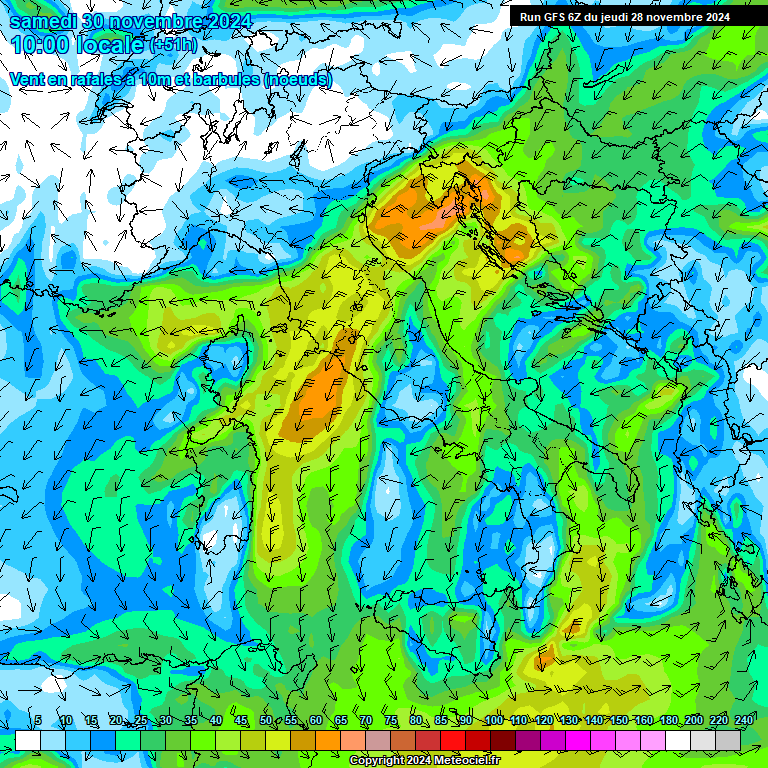 Modele GFS - Carte prvisions 