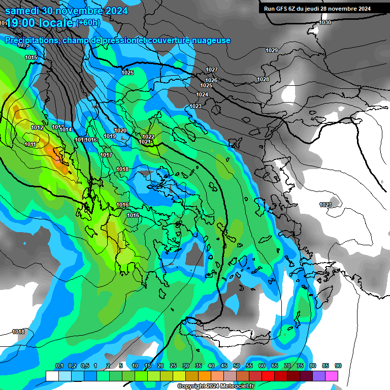 Modele GFS - Carte prvisions 