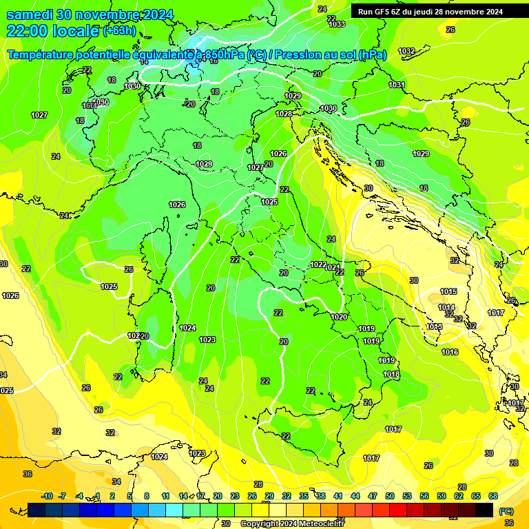 Modele GFS - Carte prvisions 