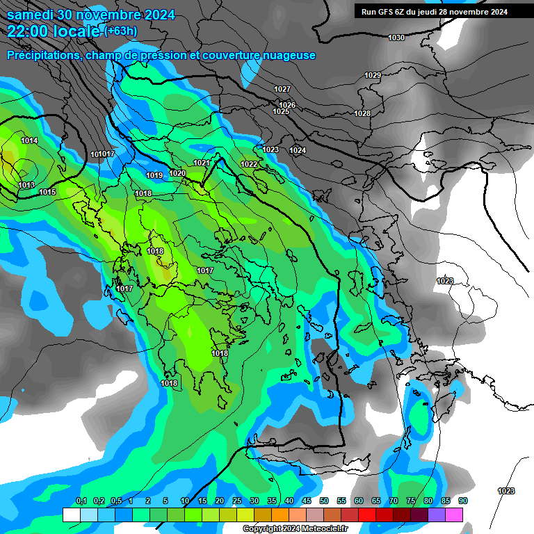 Modele GFS - Carte prvisions 