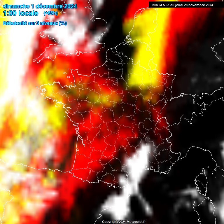 Modele GFS - Carte prvisions 