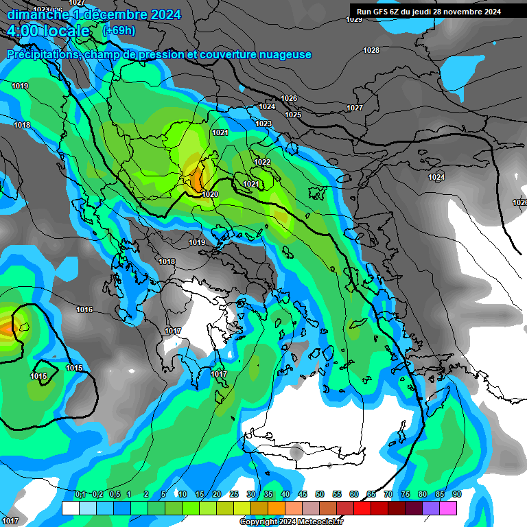 Modele GFS - Carte prvisions 