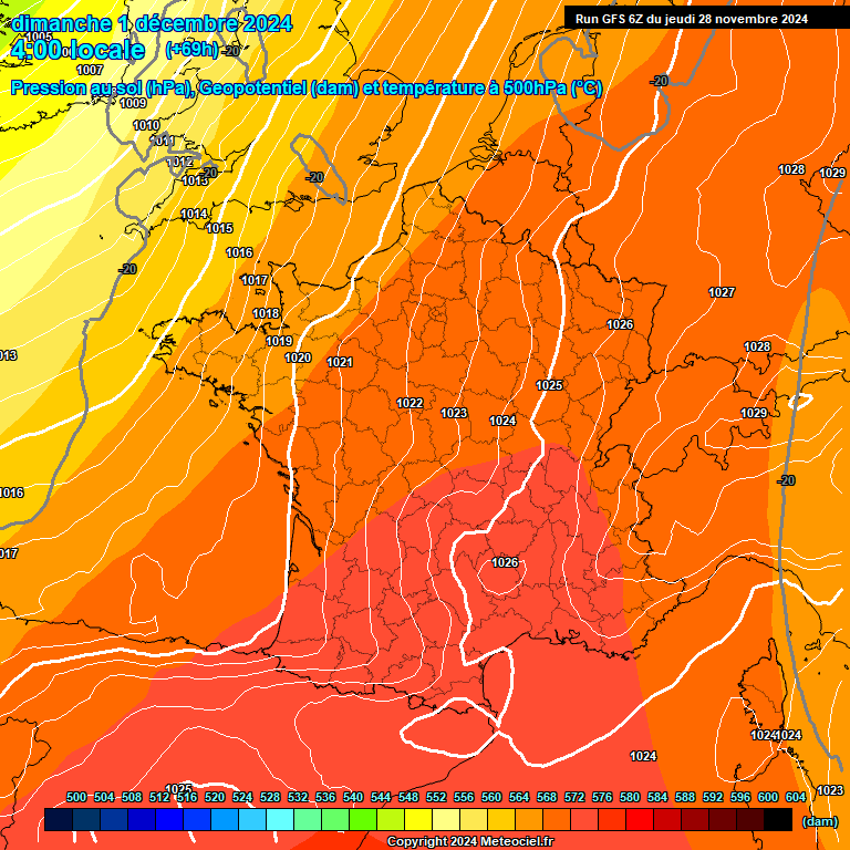 Modele GFS - Carte prvisions 