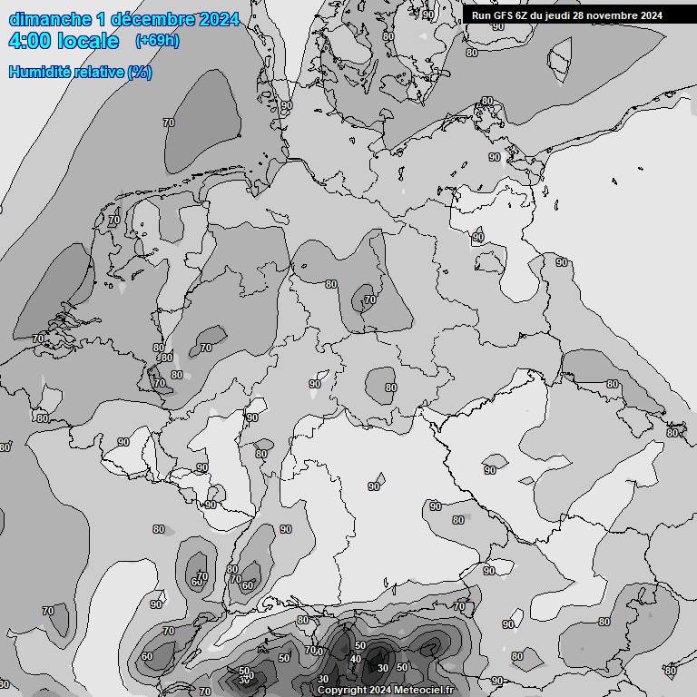 Modele GFS - Carte prvisions 