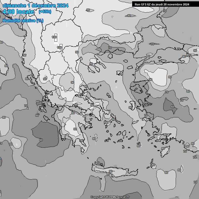 Modele GFS - Carte prvisions 