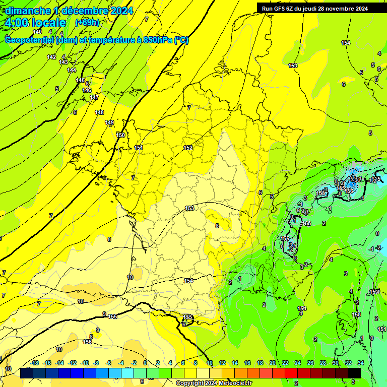 Modele GFS - Carte prvisions 