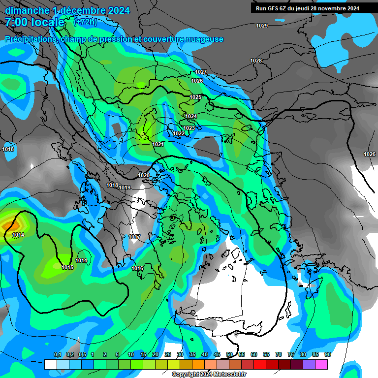 Modele GFS - Carte prvisions 