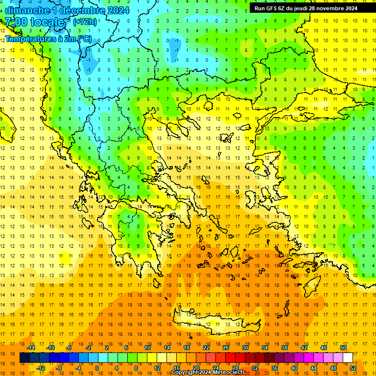 Modele GFS - Carte prvisions 