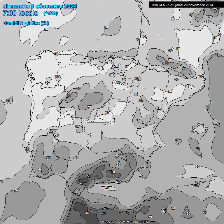 Modele GFS - Carte prvisions 