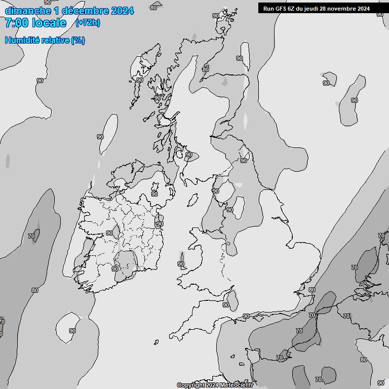 Modele GFS - Carte prvisions 