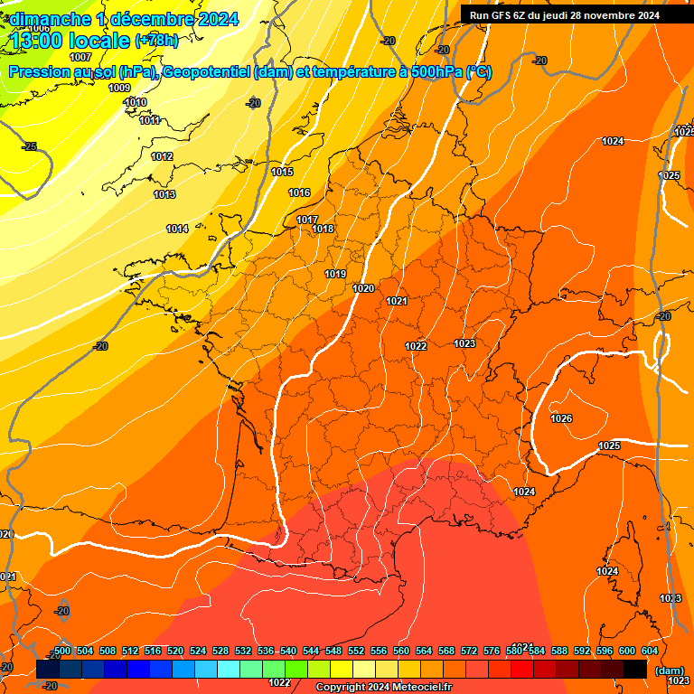 Modele GFS - Carte prvisions 