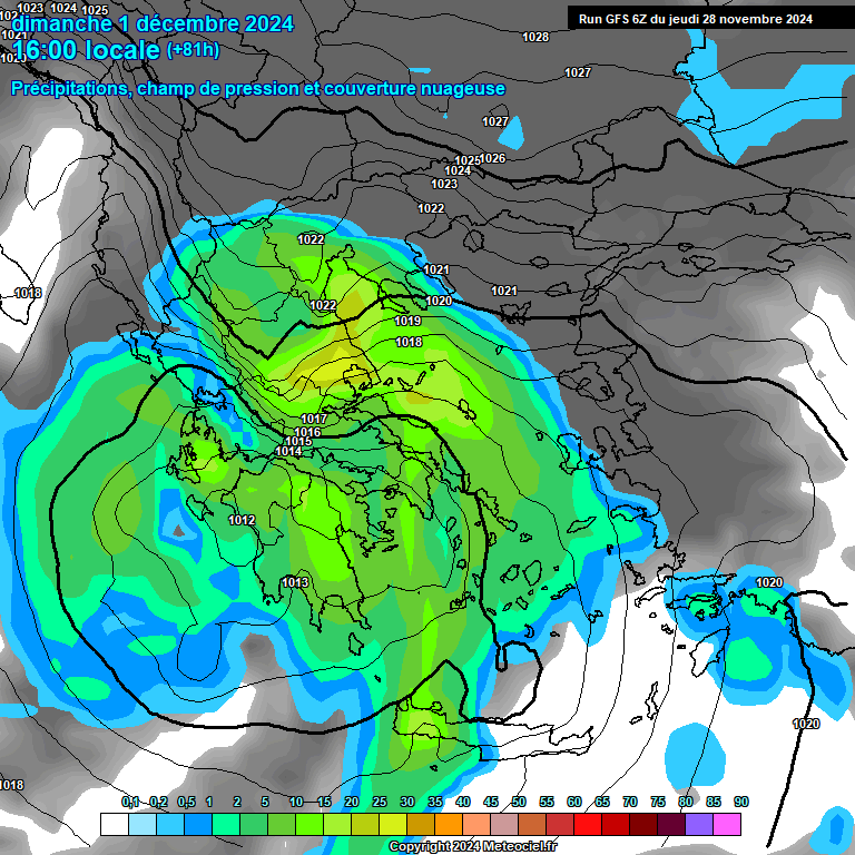 Modele GFS - Carte prvisions 