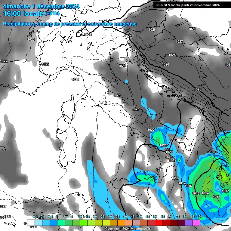 Modele GFS - Carte prvisions 