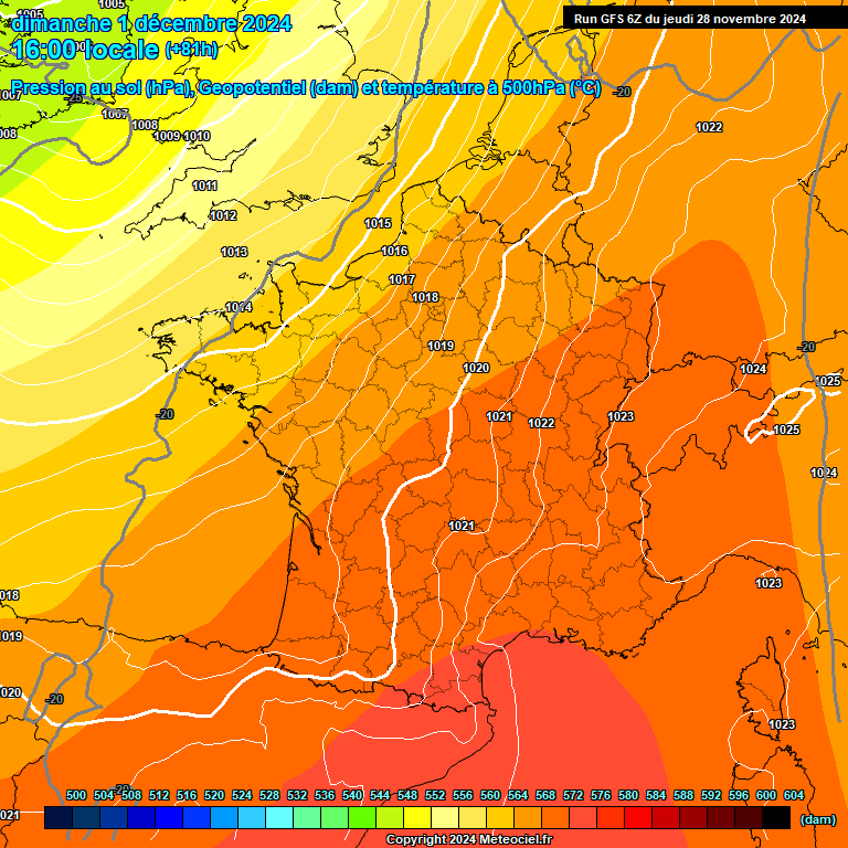 Modele GFS - Carte prvisions 