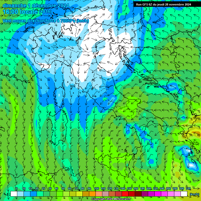 Modele GFS - Carte prvisions 