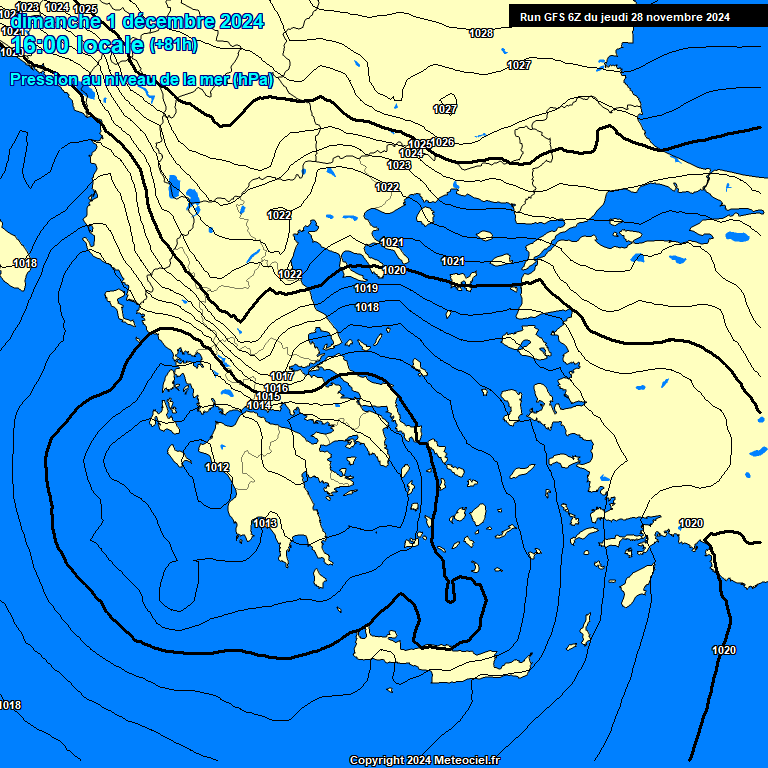 Modele GFS - Carte prvisions 