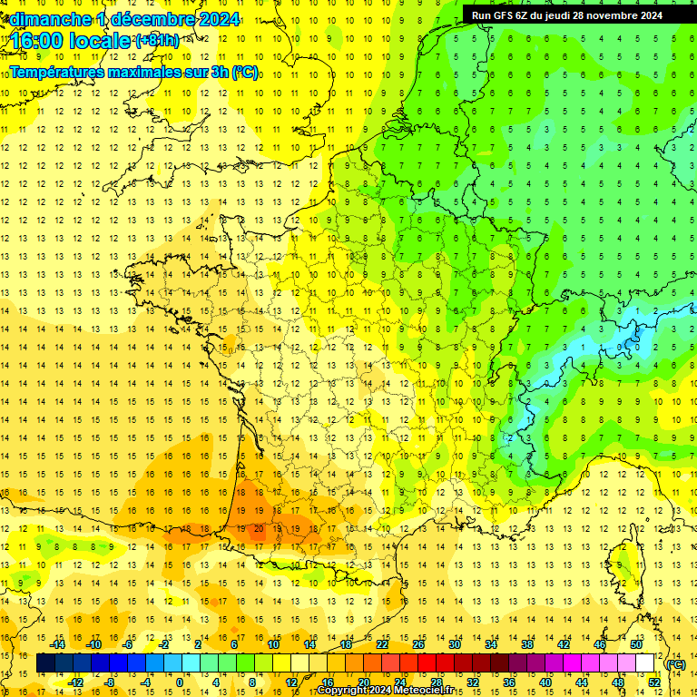 Modele GFS - Carte prvisions 