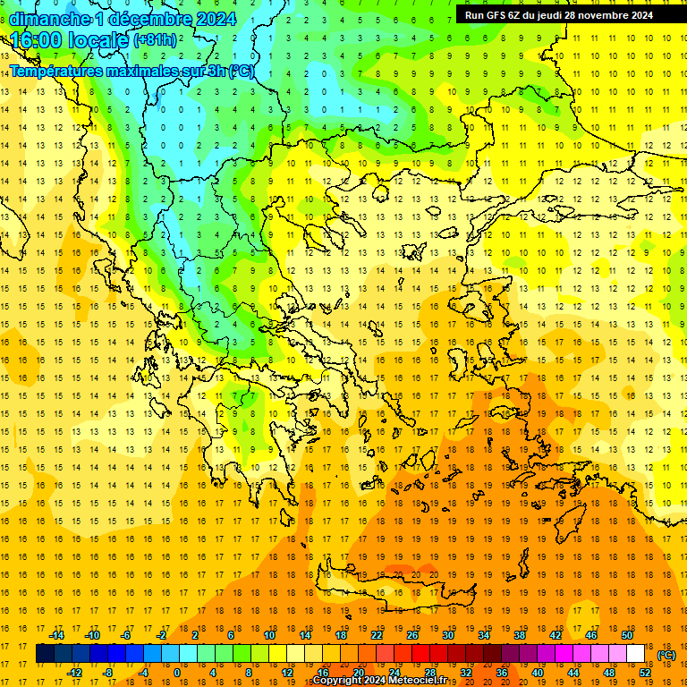 Modele GFS - Carte prvisions 