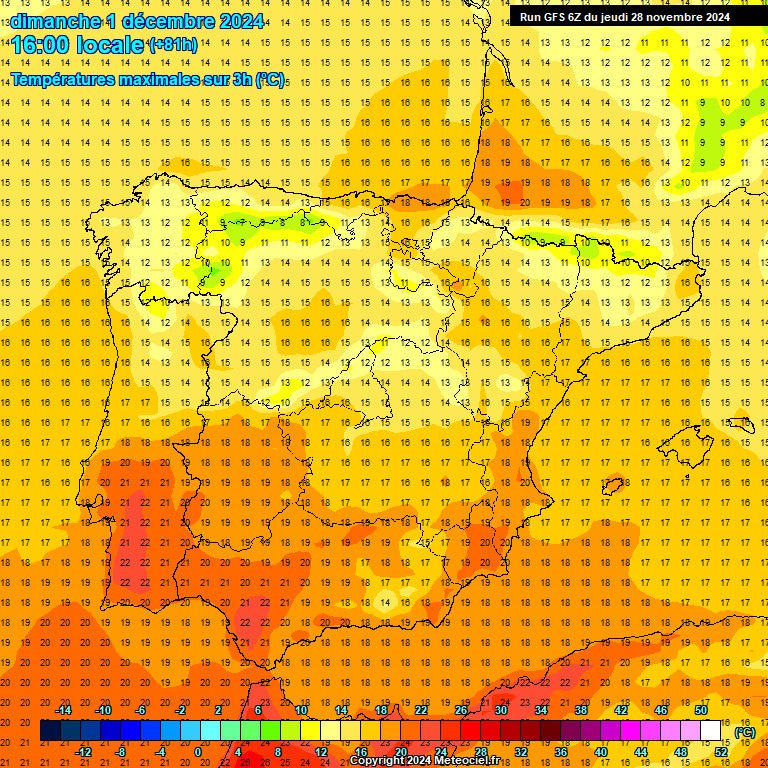 Modele GFS - Carte prvisions 