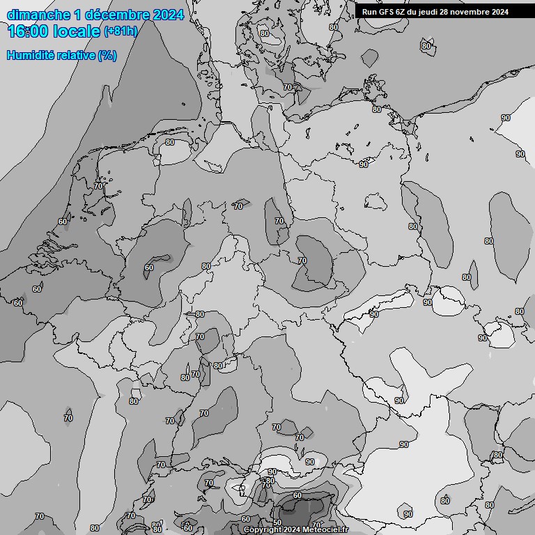 Modele GFS - Carte prvisions 