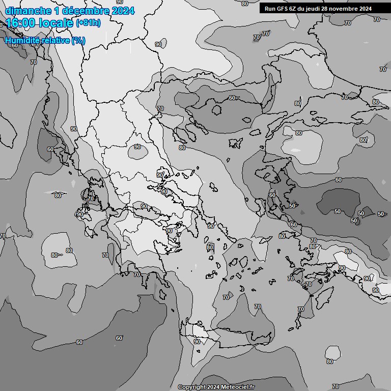 Modele GFS - Carte prvisions 