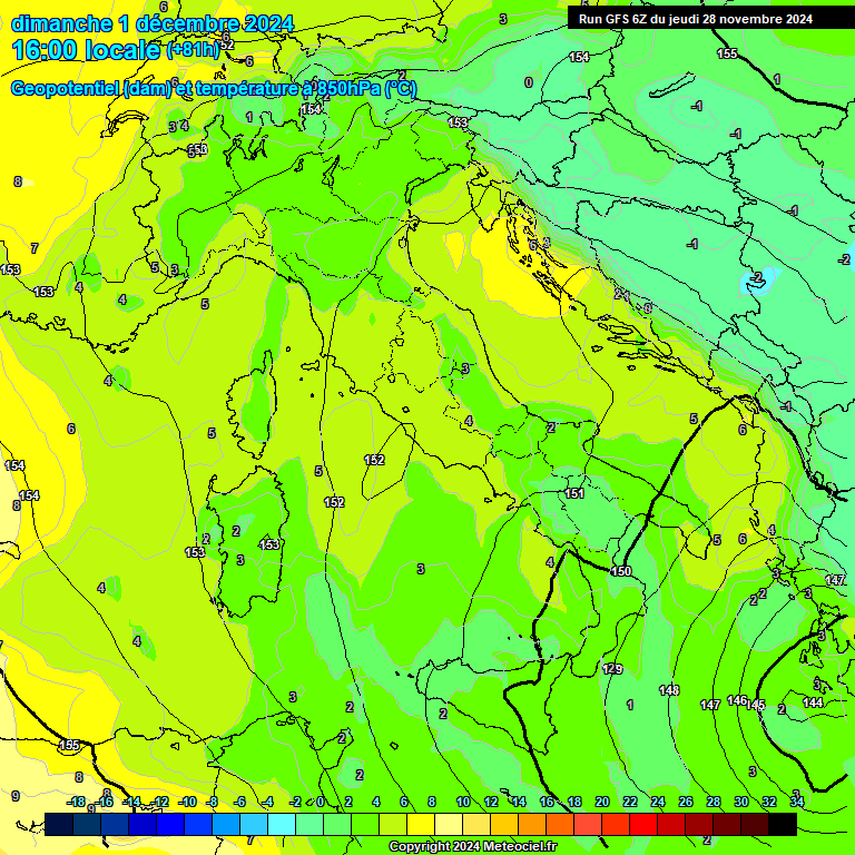 Modele GFS - Carte prvisions 