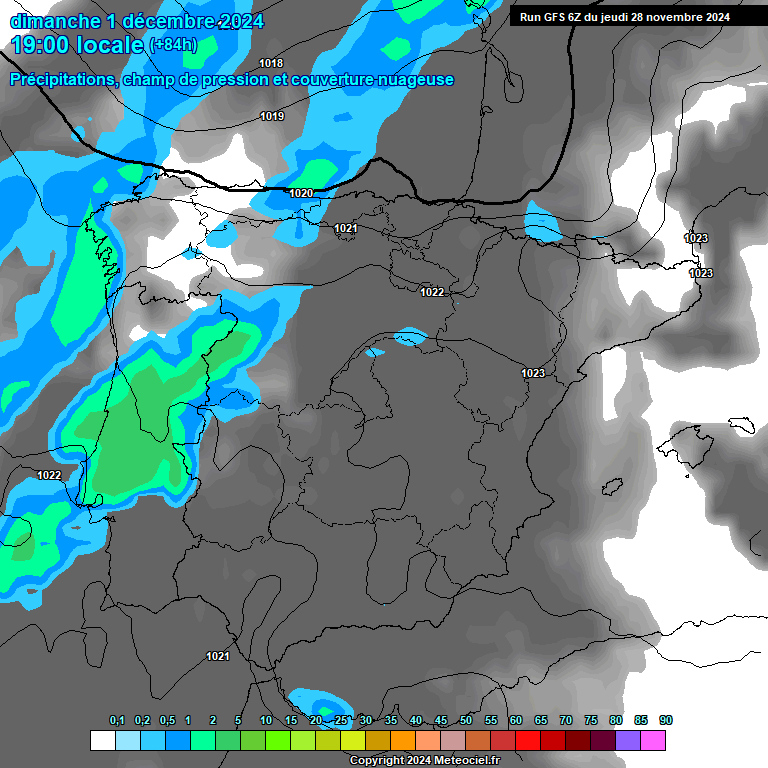 Modele GFS - Carte prvisions 