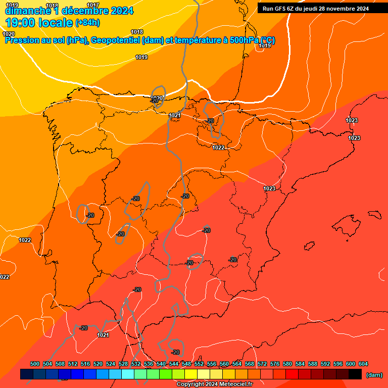 Modele GFS - Carte prvisions 