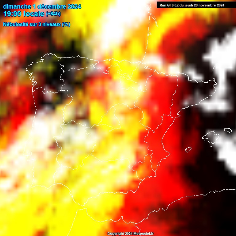 Modele GFS - Carte prvisions 