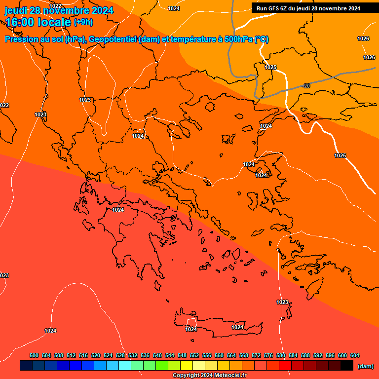 Modele GFS - Carte prvisions 