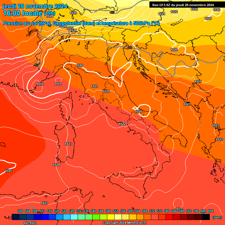 Modele GFS - Carte prvisions 